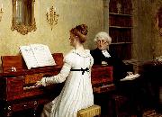 Edmund Blair Leighton Singing to the reverend oil painting reproduction